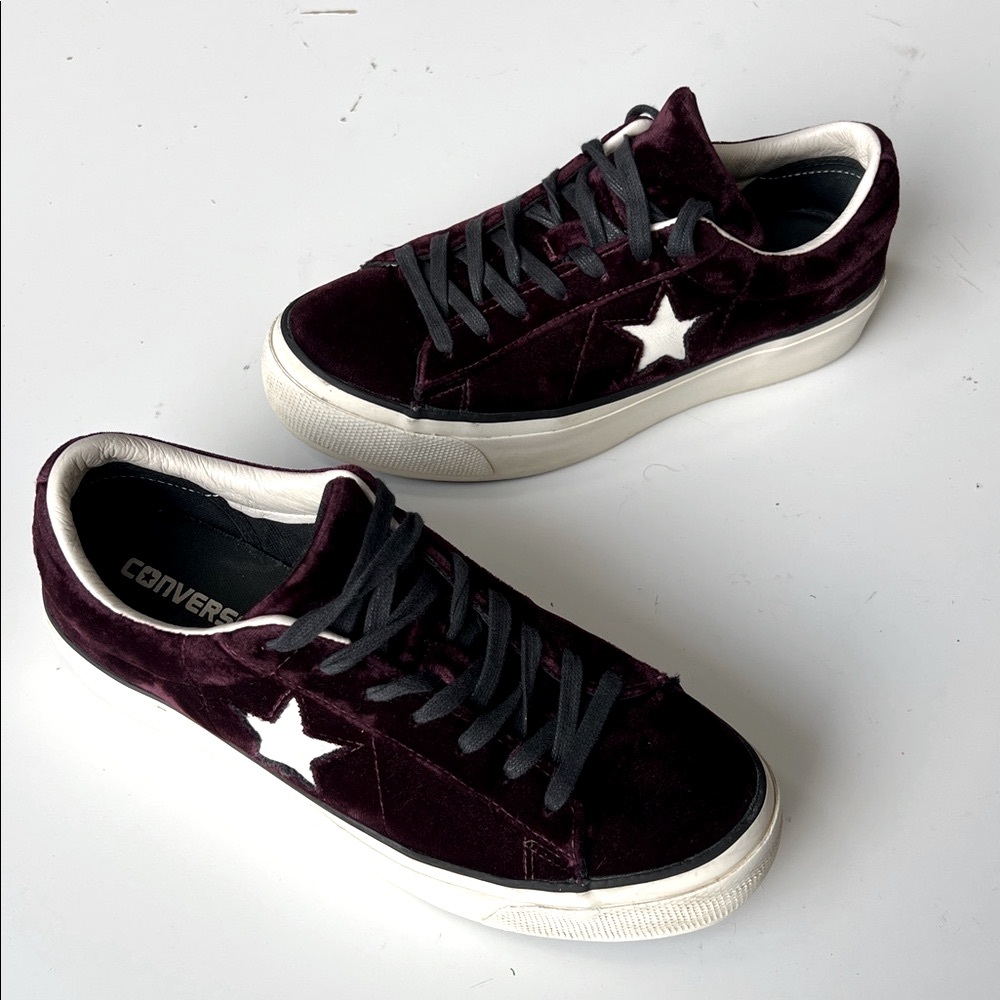 Converse One Star Velvet Ox sneaker Dark Academia goth Burgundy Oxblood Red 9.5